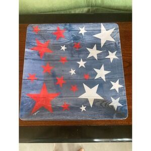 Citrus‎ Grove Set of 4 US Flag 10" Square Americana Plastic Plates